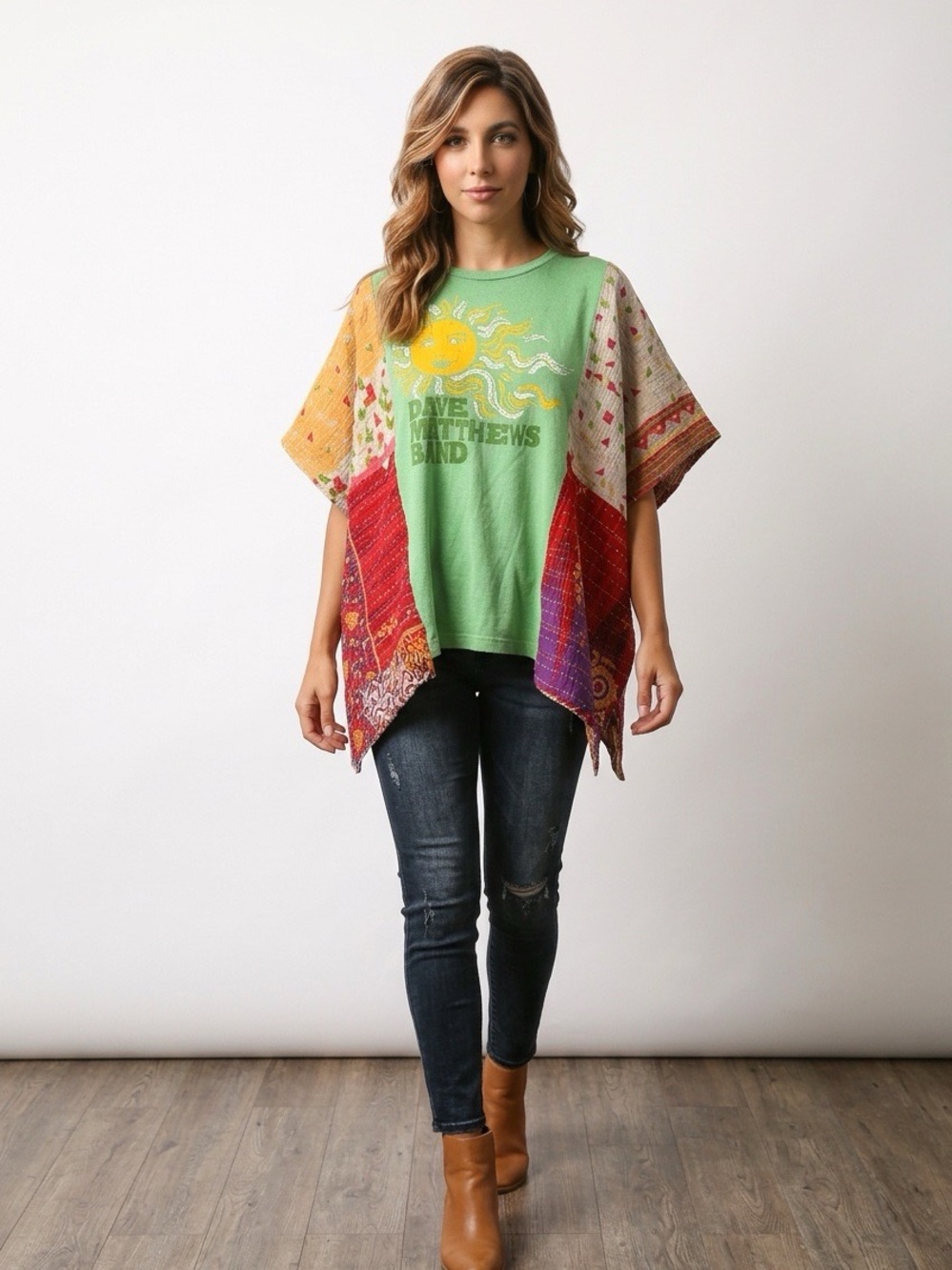 Handcrafted Upcycled Dave Matthews Band Kantha Tunic NWT One Size